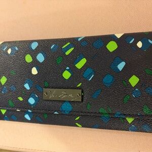 Vera Bradley Navy Wallet with Blue and Green Accents